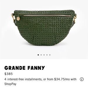 Clare V Grande Fanny Army Green Rattan